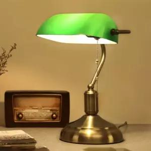 엔틱 빈티지 레트로 책상 뱅커스 초록색 램프 조명 등 뱅커 라이트 스탠드