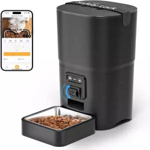 PAPIFEED 자동 고양이 사료 6L 2.4G WiFi 스마트 반려동물 카메라 및 양방향 오디오 조절 가능한 각도