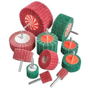 수세미 패드 그라인딩 3 휠 장착 나 드릴용 부직포 Grit 샌딩 180 플랩