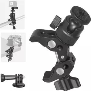 슈퍼 클램프 카메라 마운트 360° 볼 헤드 액션 어댑터 1/4 -3/8 스레드 6.6 LB/3 KG 하중 지지 오토바이