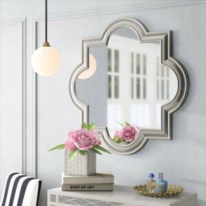 비정형 붙이는 8각 장식 라탄 전신 배경 사이드 걸이 팔각 다이닝 노프레임 벽 홈트거울