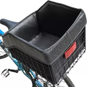 탈로스 대형 리어 자전거 바구니 접이식 금속 와이어 가죽 라이너 백 방수 커버 카고 네트