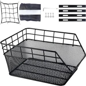 자전거 케이지 랙용 WEEROCK 리어 바스켓 스틸 와이어 블랙