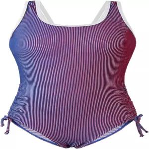 웨이신바이 여아 수영복 골지 여아용 조절 스트랩 색상 블록 여름 해변 원피스