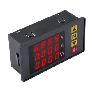 호환 디지털 볼트미터 암페어미터 DC 0-100V 10A 1000W 전력계 소리 알람 LED 디스플레이 전압 전류 테스터