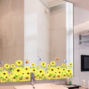 테두리 꾸미기 화장실 장식 스티커 작은 거울 패딩 녹 패턴 청동 문걸이 유리 욕실