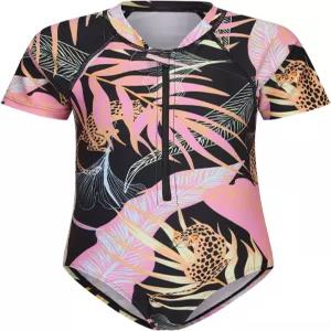 소녀 원피스 수영복 숏 슬리브 래쉬 가드 태양 보호 비치웨어 포함 하와이안