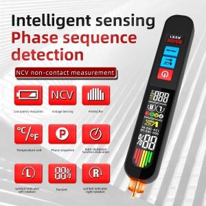호환 BSIDE AVX1 전압 검출기 테스터 위상 시퀀스 스마트 NCV 라이브 와이어 체크 미터