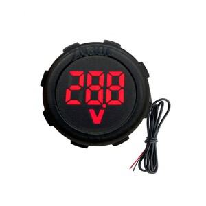 호환 방수 DC 4-100V LED 디지털 디스플레이 라운드 2 선 전압계 자동차 전류 측정기 볼트 검출기 테스터