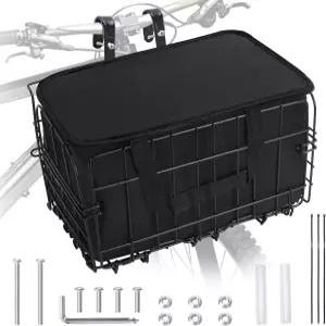 자전거 바구니 탈착식 라이너 백이 있는 접이식 반려견 반려동물 과일 식료품 전기 액세서리를 운반할 수