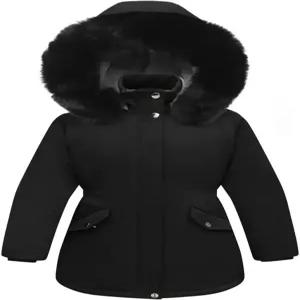 AIMISYOU 여자 겨울 플리스 코트 롱 퍼퍼 재킷과 인조 모피 후드 방수 의류