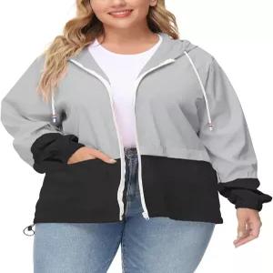 아보그 플러스 사이즈 레인코트 여성 방수 레인 재킷 포장 가능 야외 후드 바람막이