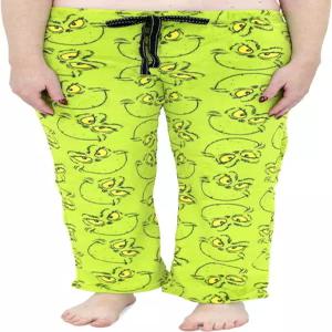 닥터 수스 여성용 그린치 및 맥스 스노우플레이크 소프트 플리스 플러시 파자마 팬츠