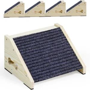 소형 중형 대형견 고양이용 계단복용 나무 개 경사로 4팩 계단 경사로용 반려동물 설치 필요(그레이 S 11.8