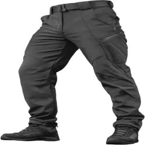 M-Tac 남성용 겨울 전술 작업 바지 - 추운 날씨 및 야외용 보온 소프트쉘 플리스 안감 카고 팬츠