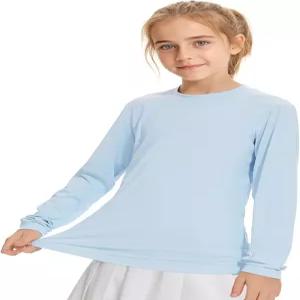 아메리칸 트렌드 걸스 래쉬 가드 여아용 UPF+ 50 롱 슬리브 자외선 차단 셔츠 - 경량 퀵 드라이 선 5-16T