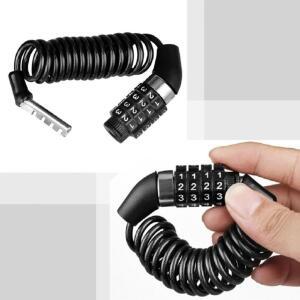 [2개구성] 스프링 자물쇠 킥보드 헬멧 학교 교실 학원 관공서 줄 키 방지 와이어 번호 자전거 NWCB44F2