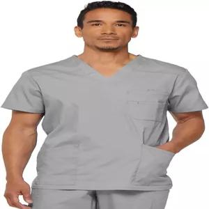 디키스 남성 EDS 시그니처 브이넥 스크럽 탑 그레이 X-대형
