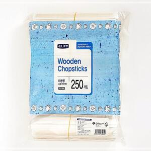 [2개구성] 알미늄 250개입 젓가락 캠핑 대용량 업소용 나무 위생 포장 이라이프 LWC3C1D3