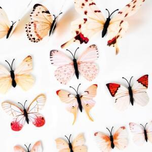 [2개구성] 화이트믹스 나비장식 DIY데코세트 12개입 파티장식 파티용품 파티세트 할로윈 홈 EWC6639C