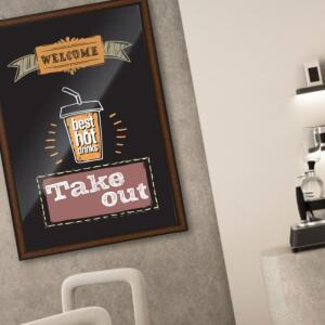 블랙보드 중형 50x70cm 자석부착 원목 우드프레임 보드판 흑칠판 메뉴 EWC4A2F8