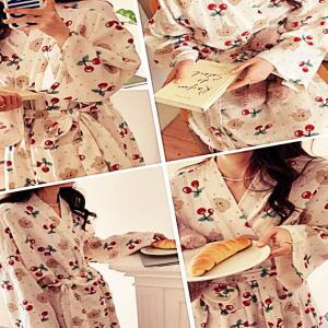 [2개구성] 목욕 체리곰돌이 롱 곰돌이 옷 캐릭터 샤워 랩 가운 EWFGJ8KE