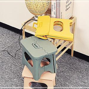 [2개구성] HYHHHYHH 접이식 미니 간이 컬러 의자 대형 발디딤대 보조 스툴 LWE303F6