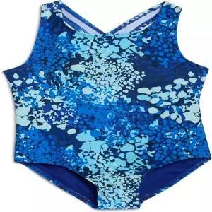 랜드스 엔드 걸스 UPF 50 플러스 스트레치 크로스 백 원피스 수영복