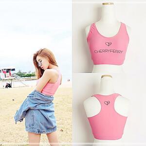 [2개구성] 주드비비안 슬리브리스 이너 핑크 래쉬가드 캐쥬얼 크롭 체리페리 FAWE2CCD1