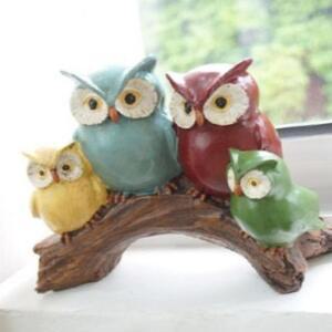 [2개구성] 나무위 컬러 부엉이 가족 거실 카페 화장실 선반 깡패 북유럽 장식 소품 인테리어 EW9DC77D