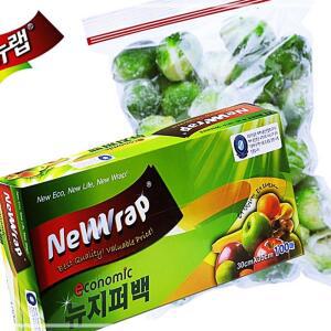 [2개구성] 랩 다회용 대용량100매 30x35 팩 락 뉴 비닐 지퍼 백 KWA024AE