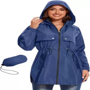 아보그 패커블 여성 방수 경량 레인 재킷 액티브 아웃도어 후드 레인코트