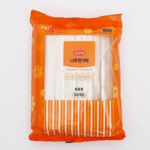 [2개구성] 포장 나무 젓가락 100개입 캠핑 위생 업소용 이라이프 BHWC3C1D2
