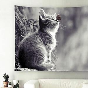 [2개구성] 대150X130 데코 인테리어소품 나비고양이 패브릭 가림막 포스터 DUW76F34B