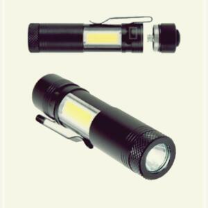 [2개구성] AA건전지 스마트 줌 LED 학교 교실 학원 관공서 E 텍티컬 소형 클립 미니 랜턴 NWE677DA