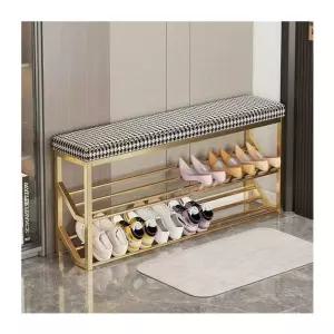 현관 벤치 의자 벤치장 수납장 수납 2단 가죽 골드