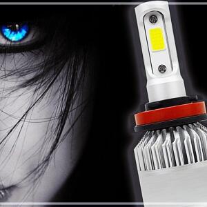 [2개구성] 오토바이 전조등 LED 벌브 라이트 H8 H11 학교 교실 학원 관공서 전구 KW78DC22