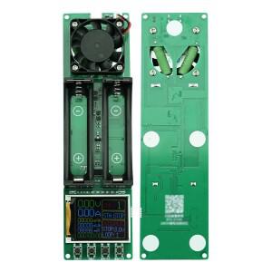 호환 2채널 18650 21700 배터리 용량 테스터 MAh MWh 디지털 내부 저항 측정기 1A 충전 방전 기능 팬 냉각