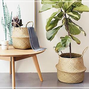 [2개구성] oem 화분 용 라탄 바구니 자연을품은 수납 왕골 해초 S LW653EC8