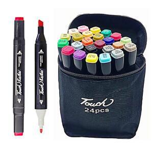 [2개구성] 다데 컬러 24색 펜 그림그리기 디자인 마커 세트 마카 유성 DD-12207 페인트 드로잉 LWBAD876
