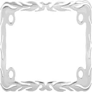 GG 그랜드 제너럴 60393 크롬 화염 오토바이 번호판 프레임 7-1/2 x4-1/16