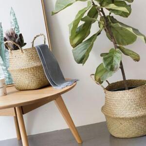 [2개구성] 수납 S 자연을품은 라탄 왕골 화분 해초 바구니 AEW653EC8