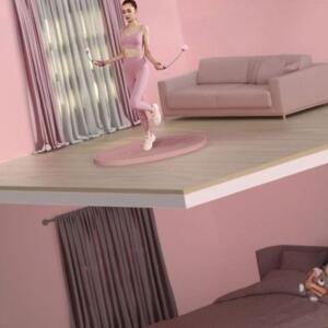 [2개구성] 실내 스트레칭 선없는 무소음 쿠션 줄넘기 매트 패드 운동 EWC99E14