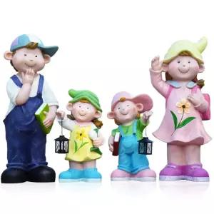 잔디 조각상 장식 카페 웃는 공원 동물 놀이공원 소녀