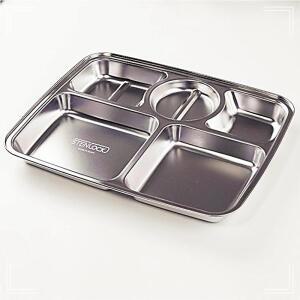 [2개구성] 배 나눔 접시 미니 어린이 세트 성인 가정용 도시락 유치원 아동 스텐 식판 급 유아 AWBC64B7