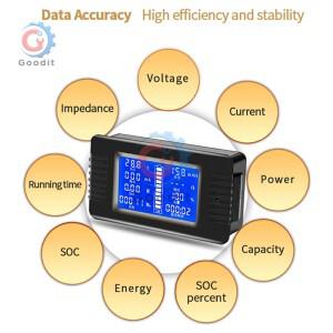 호환 PZEM-015 100A 배터리 테스터 전압계 전류계 전력 임피던스 용량 에너지 시간 측정기 모니터 내장 션
