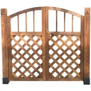 야외 방부목 나무 대문 설치 낮은 옥상 시골집 휀스문 쪽문 화단 격자 테라
