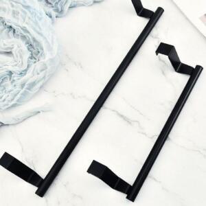 [2개구성] 블랙 대형 화장실 욕실 주방 스텐 수건걸이 무타공 AEWEE5A47