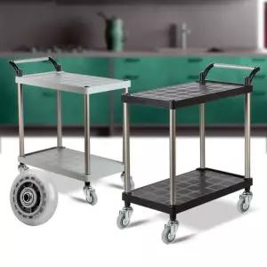 다용도 2단 PP 특대 플라스틱 주방카트 무소음바퀴