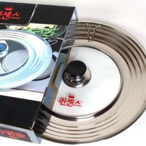 [2개구성] 멀티 강화유리 커버 리스 스텐 뚜껑 팬 후라이 냄비 덮개 레스 프라이 스테인 EWDB314E